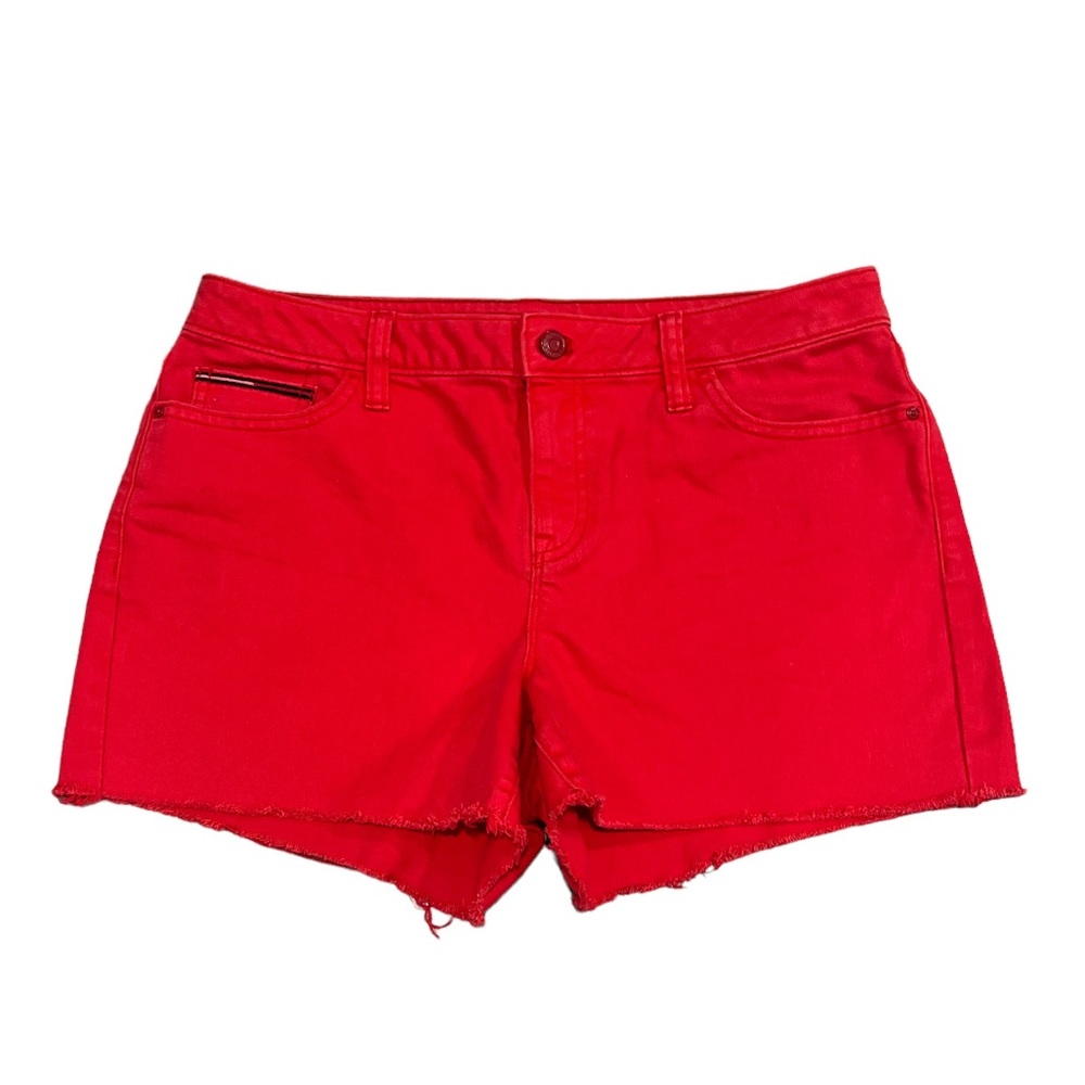 Tommy Hilfiger Red Cutoff Jean Shorts